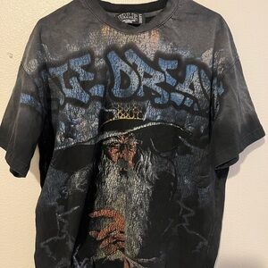 Vale Forever Blue Wizard Big Tee Mens Size L Rare Vintage